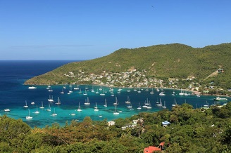 Popular anchorage in the Grenadines