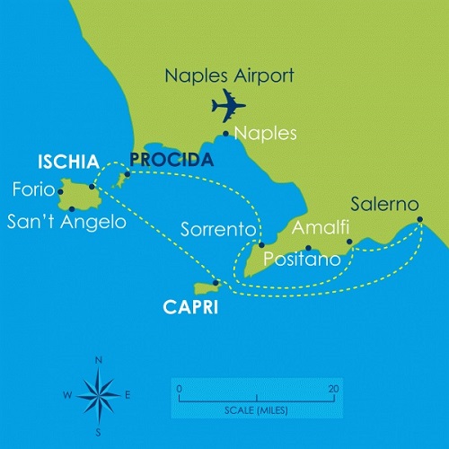 One week charter itinerary from Salerno