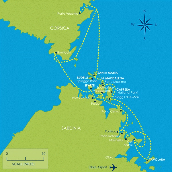 2 week charter from Portisco