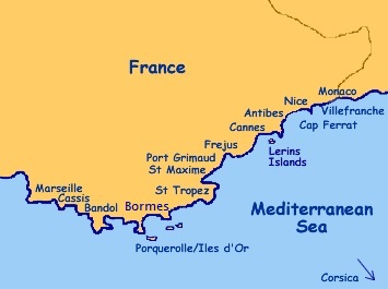 Map of Cote d'Azur