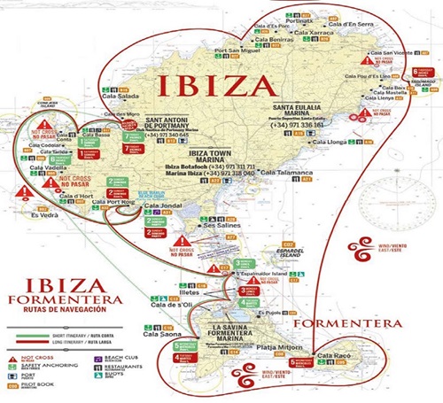 One week charter itinerary in Ibiza